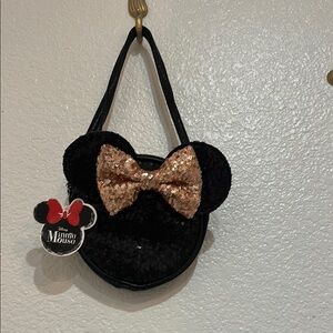 Disney Minnie Mouse Black and Gold Sequin Bag